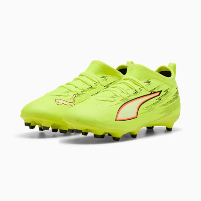 Puma Ultra 6 Match FG/AG Junior Soccer Shoes - Yellow Alert / Puma Black / Glowing Red / Lime Squeeze