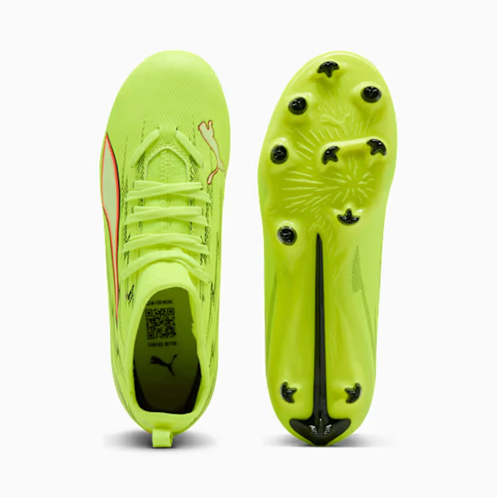 Puma Ultra 6 Match FG/AG Junior Soccer Shoes - Yellow Alert / Puma Black / Glowing Red / Lime Squeeze