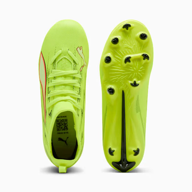 Puma Ultra 6 Match FG/AG Junior Soccer Shoes - Yellow Alert / Puma Black / Glowing Red / Lime Squeeze