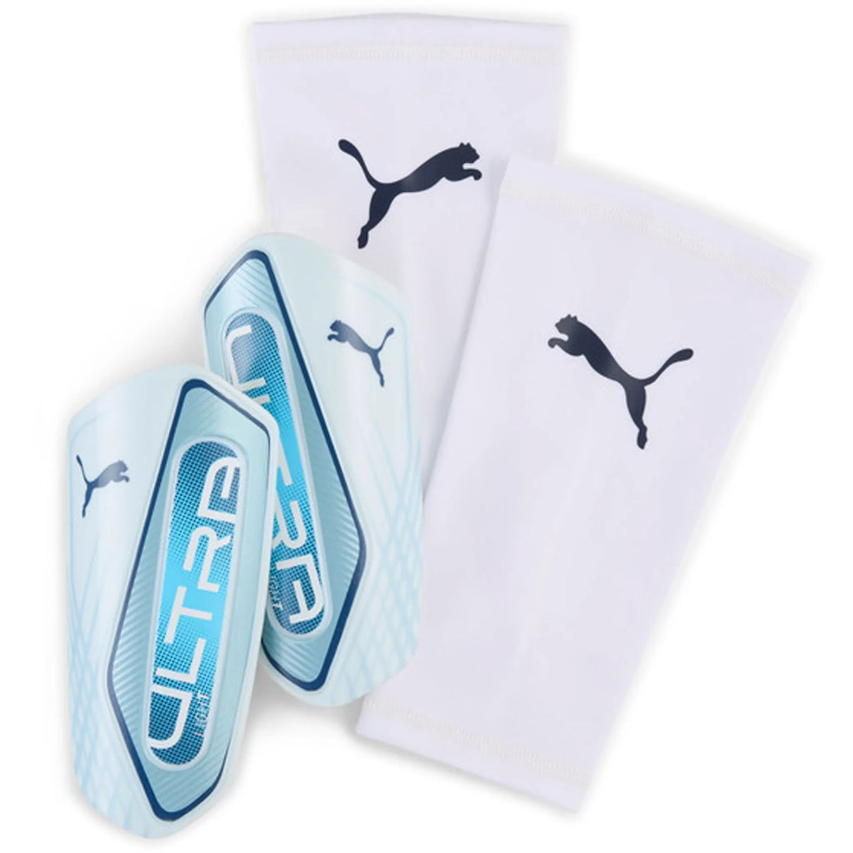 Puma Ultra Light Football Sleeves Shinguards - Icy Blue / Jewel Blue