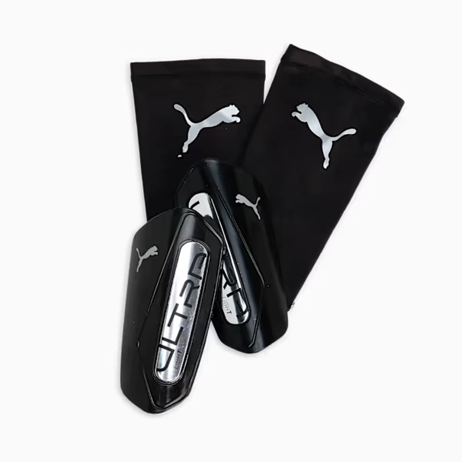 Puma Ultra Light Football Sleeves Shinguards - Puma Black / Puma Silver