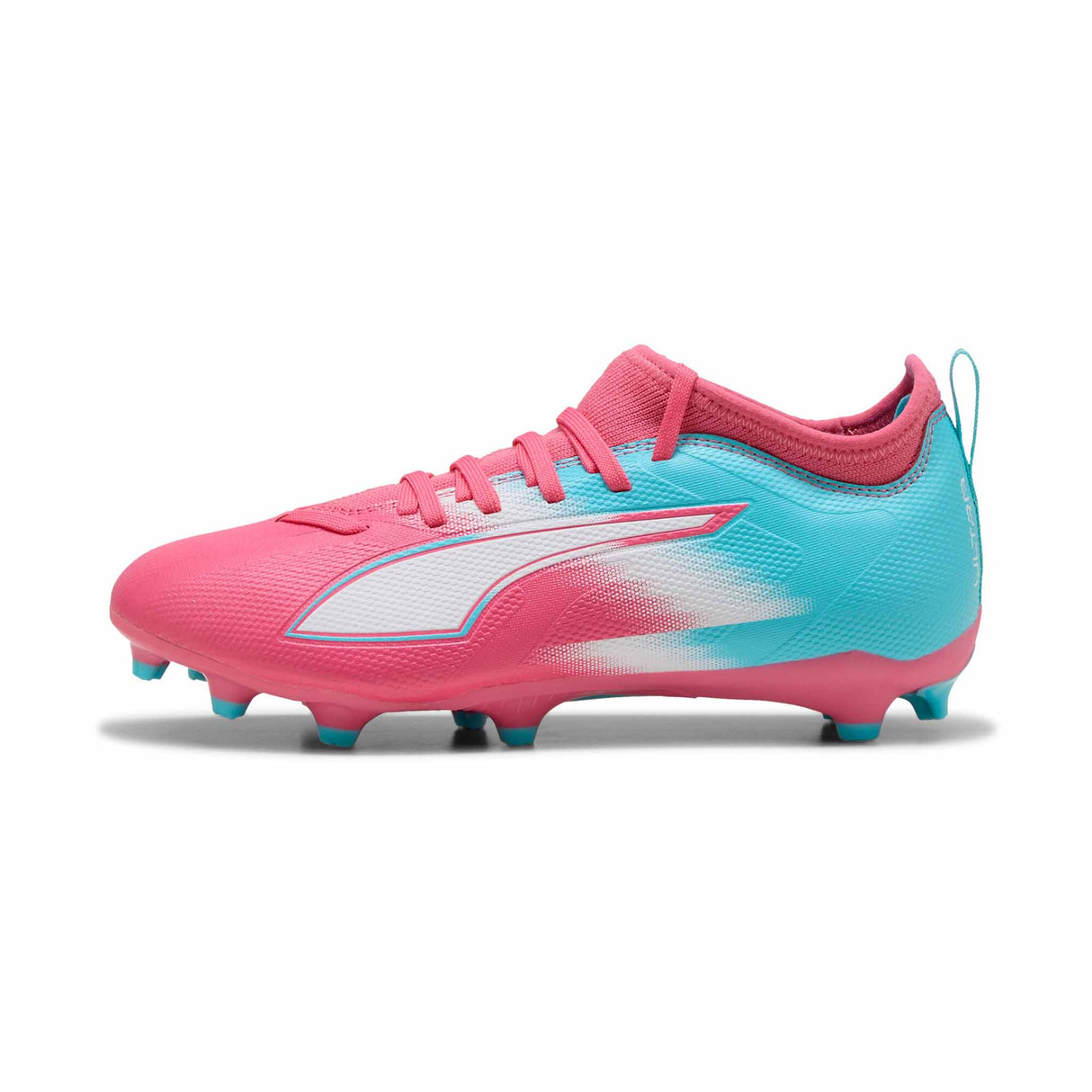 Puma Ultra 6 Match Re-Charge FG/AG crampons pour enfant - Hero Blue / Sunset Pink /Garnet Rose