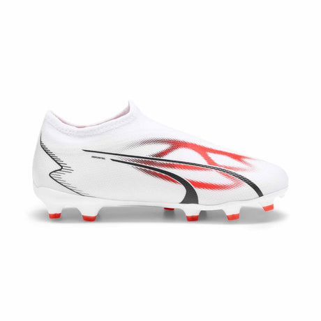 Puma Ultra Match LL FG/AG chaussures de soccer à crampons junior - Puma White / Fire Orchid