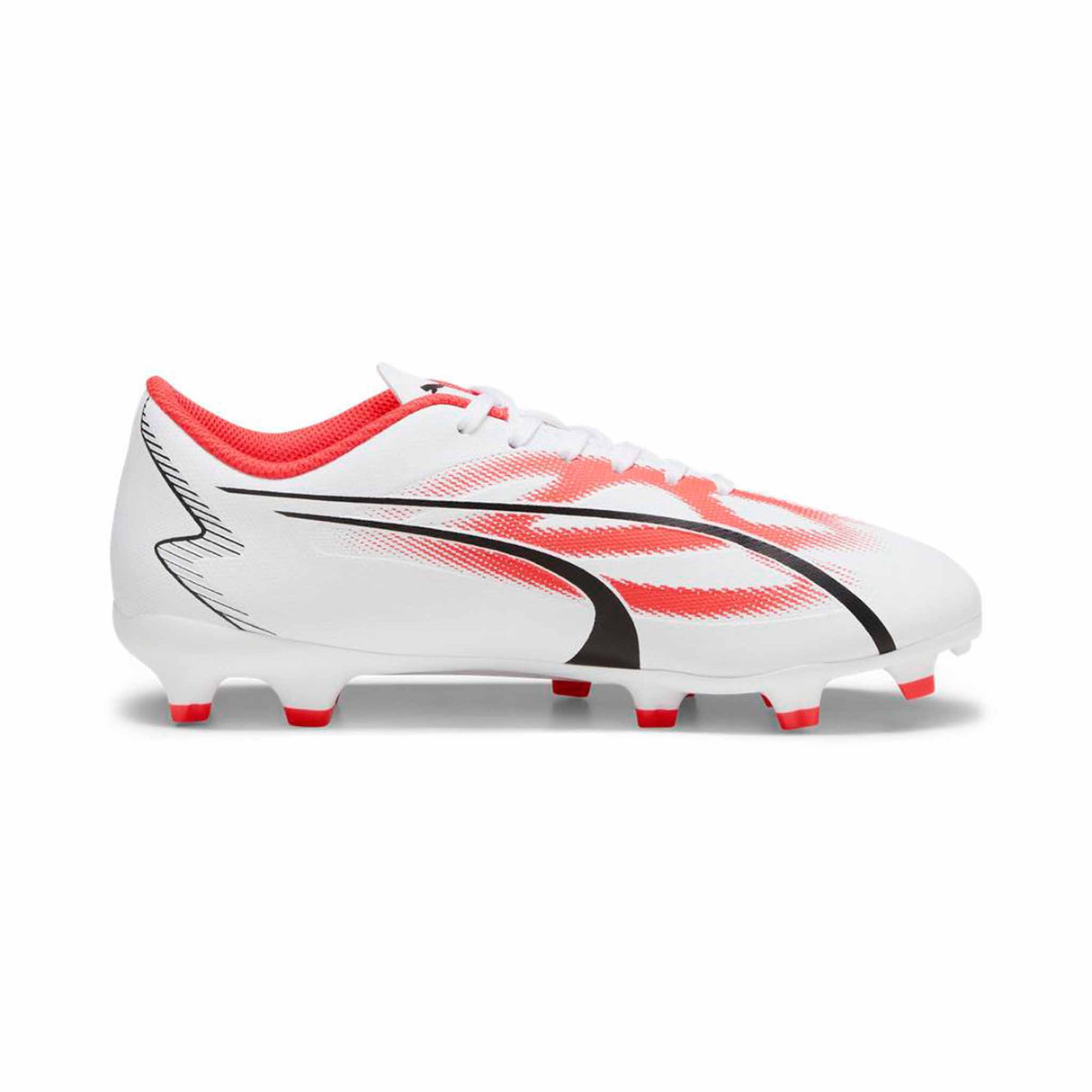 Puma Ultra Play FG/AG chaussures de soccer à crampons junior - Puma White / Fire Orchid