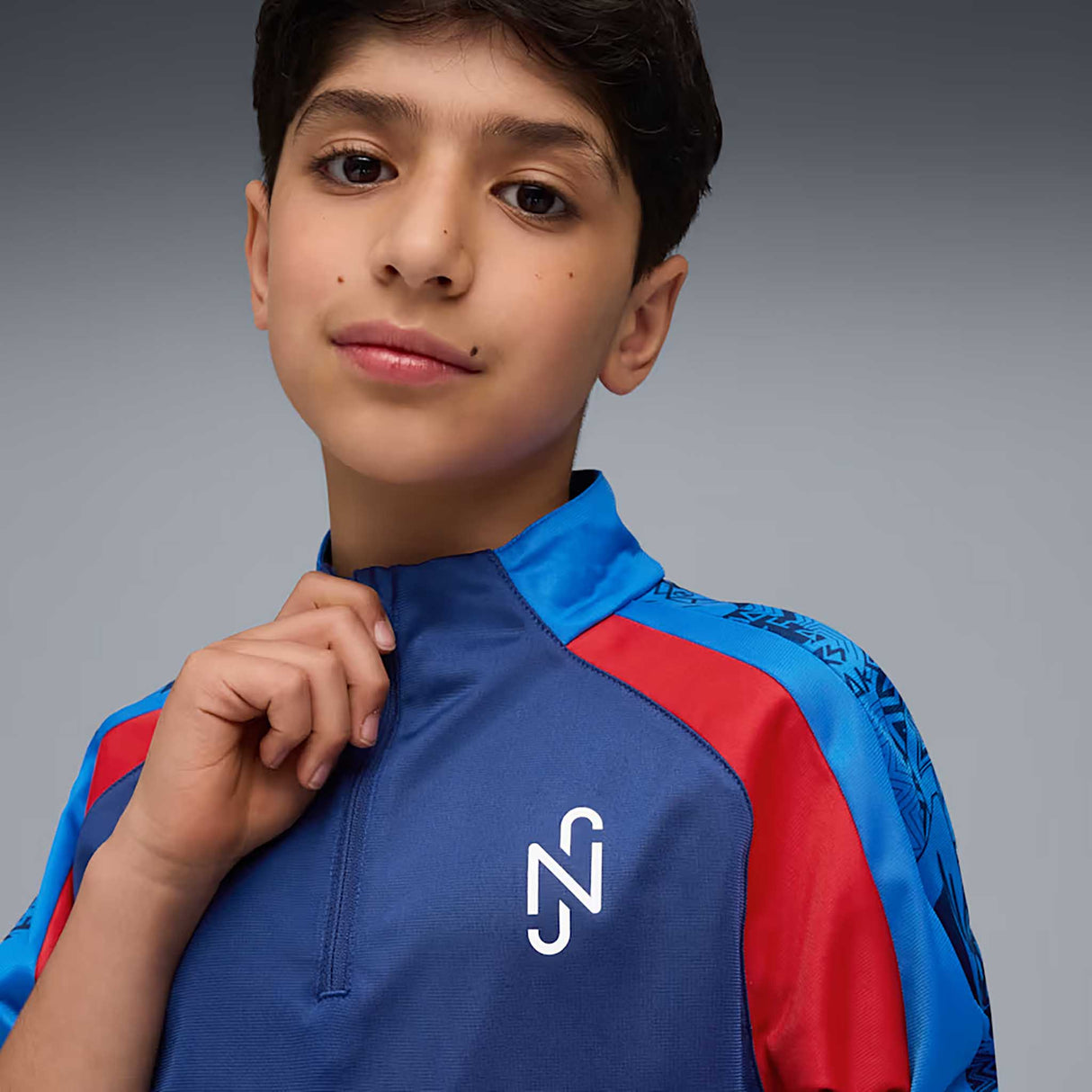 Puma Neymar Jr Playmaker 1/4 zip chandail pour enfants - Blazing Blue / PUMA White / Ultra Blue