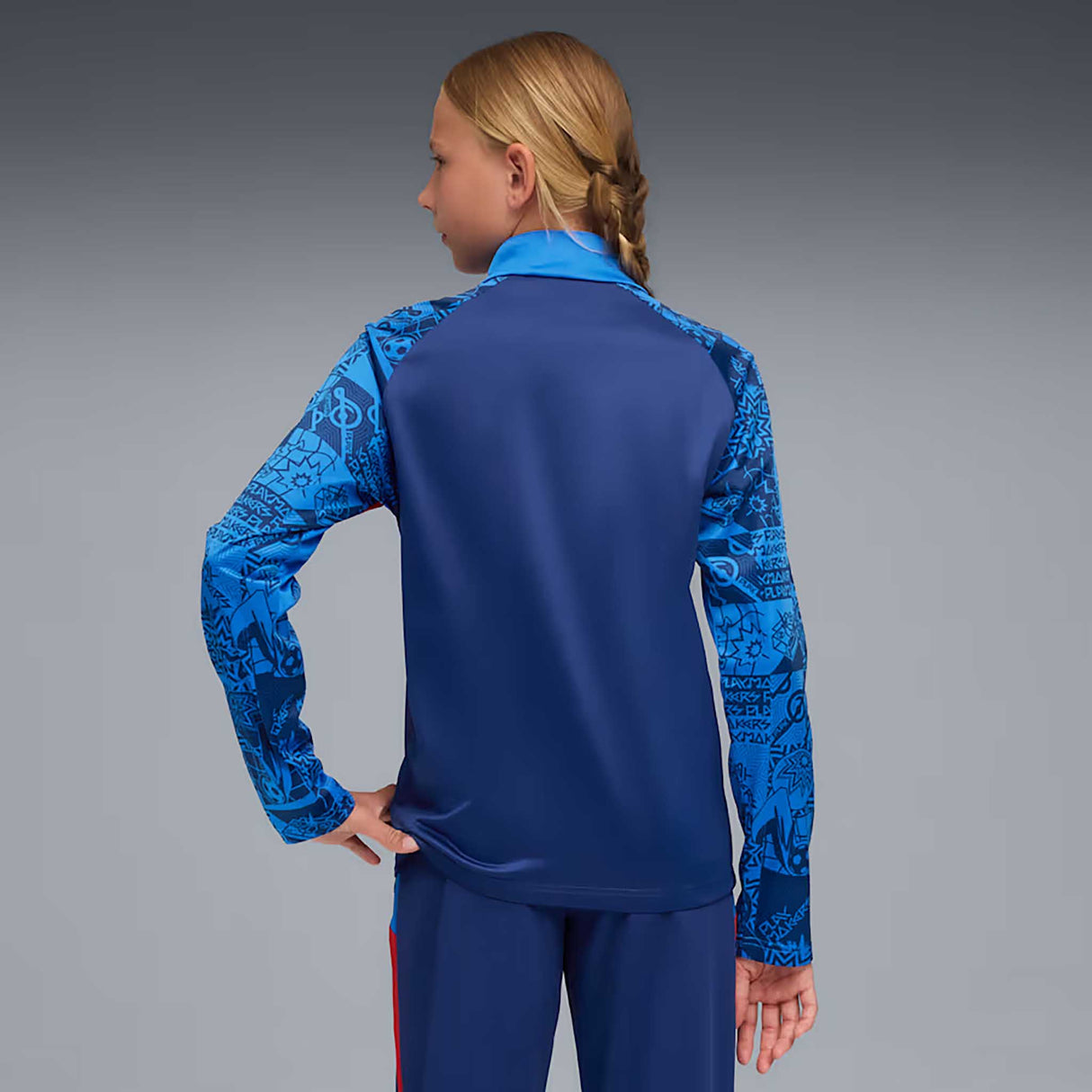 Puma Neymar Jr Playmaker 1/4 zip chandail pour enfants - Blazing Blue / PUMA White / Ultra Blue