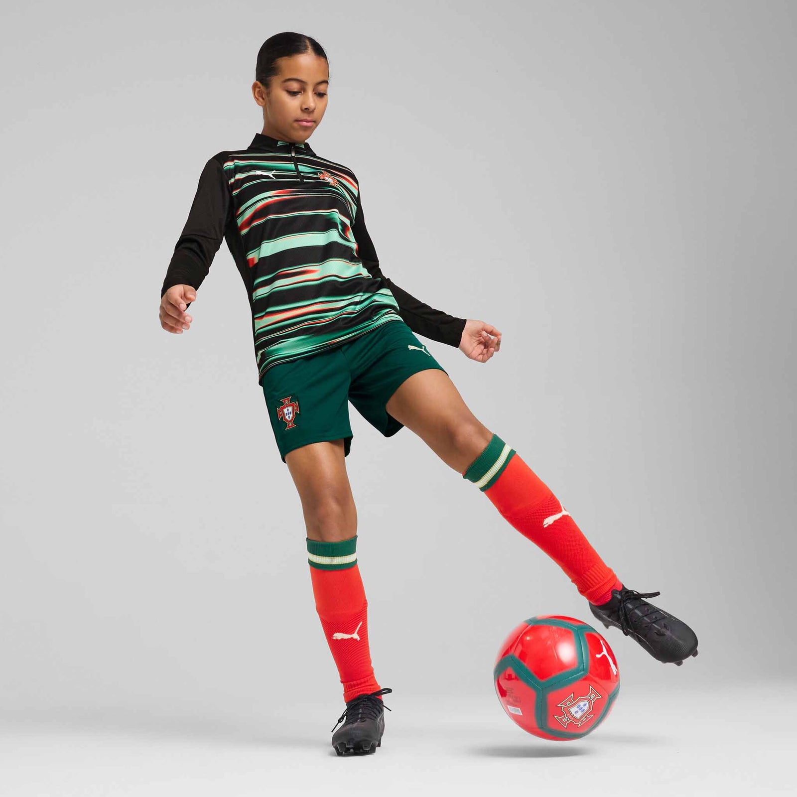 Puma Puma Portugal FPF Pre-Match Chandail 1/4 Zip pour enfant