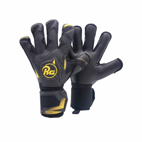 RG Aspro Blackout gants de gardien de but de soccer - Noir / Or