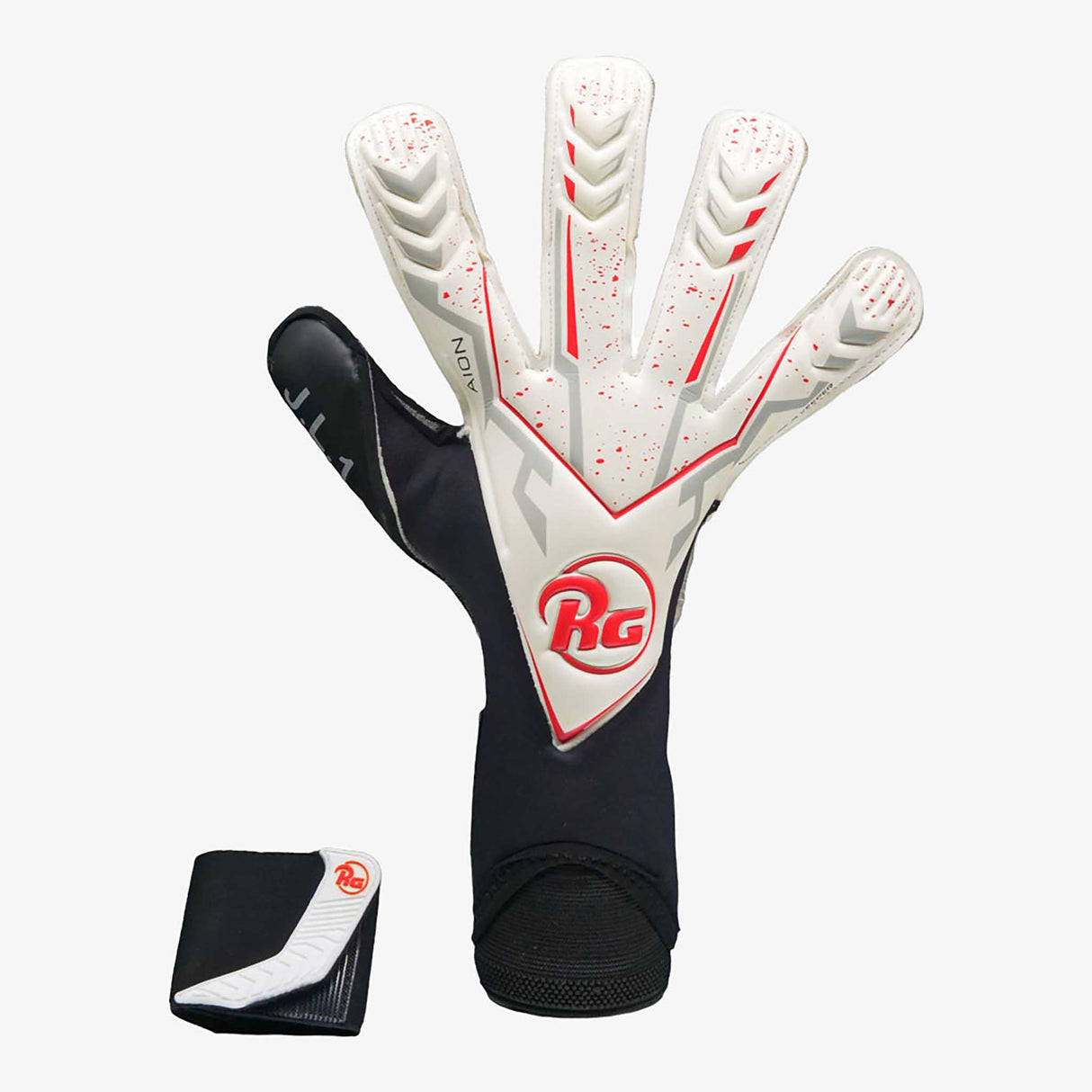 RG Goalkeeper Gloves Aion gants de gardien de but de soccer - Blanc / Gris / Rouge