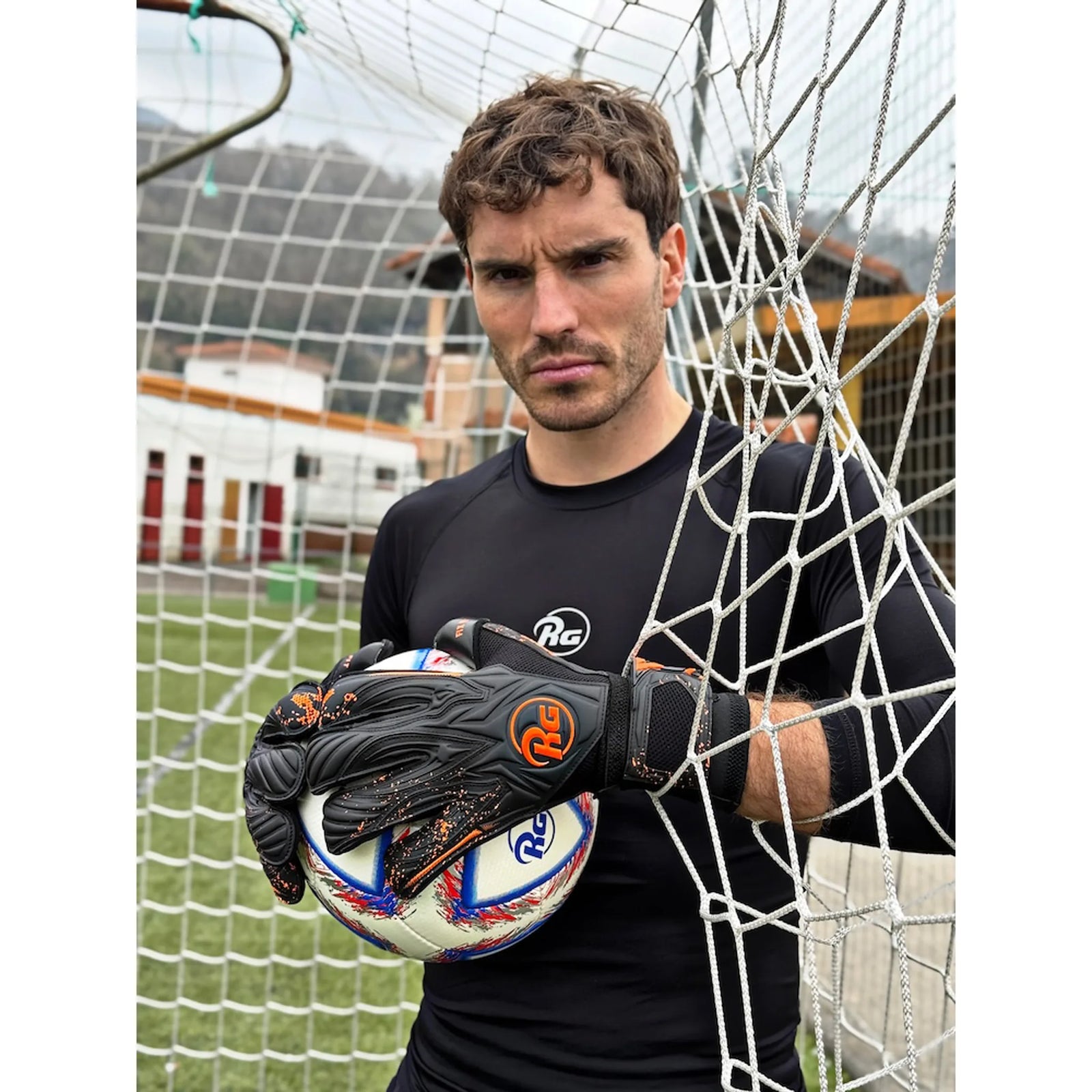 RG Goalkeeper Gloves Aspro Blackout 26-27 - Black / Orange