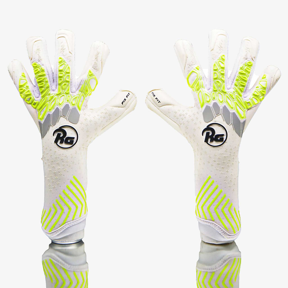 RG Goalkeeper Gloves Aversa gants de gardien de but paire - Blanc / Gris / Jaune