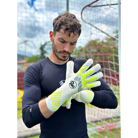 RG Goalkeeper Gloves Aversa gants de gardien de but live - Blanc / Gris / Jaune