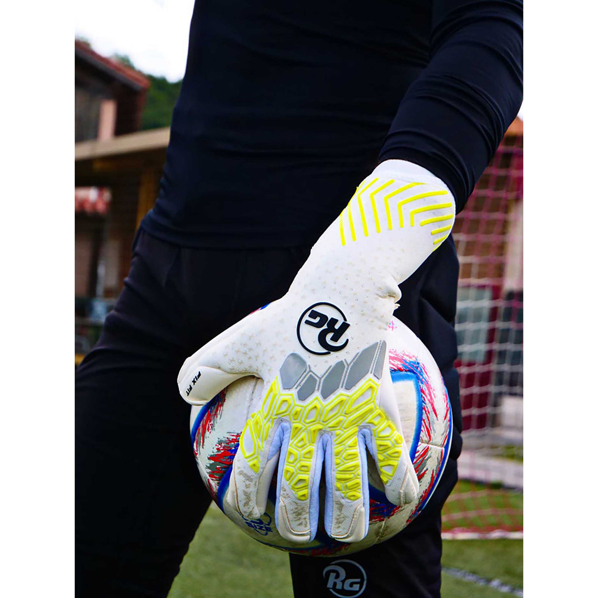 RG Goalkeeper Gloves Aversa gants de gardien de but live- Blanc / Gris / Jaune