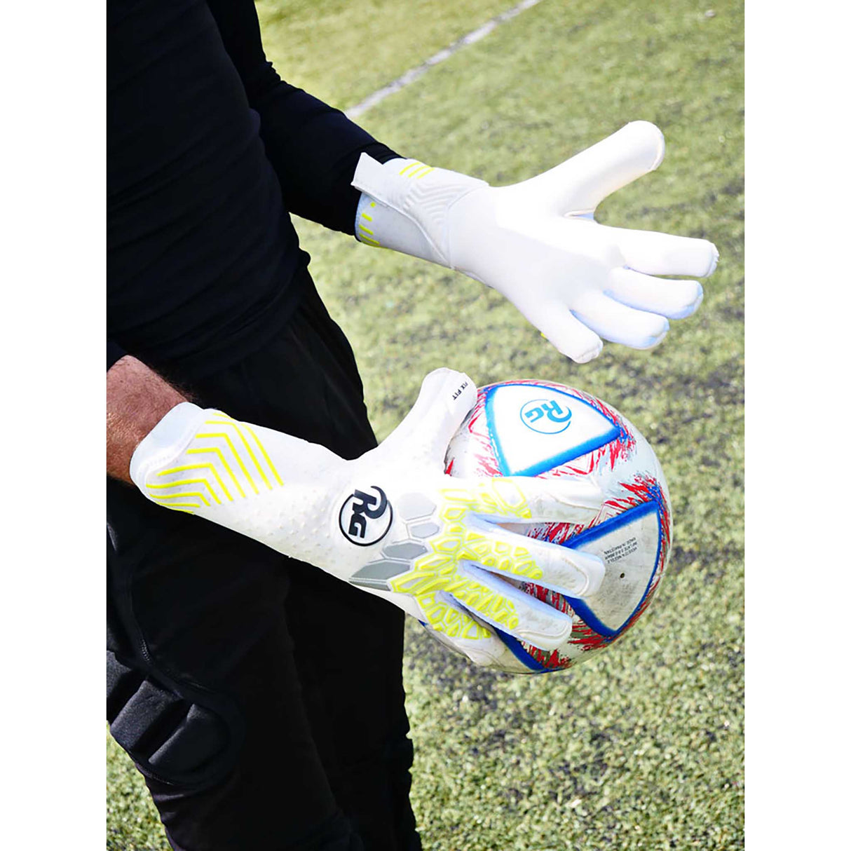 RG Goalkeeper Gloves Aversa gants de gardien de but grip - Blanc / Gris / Jaune