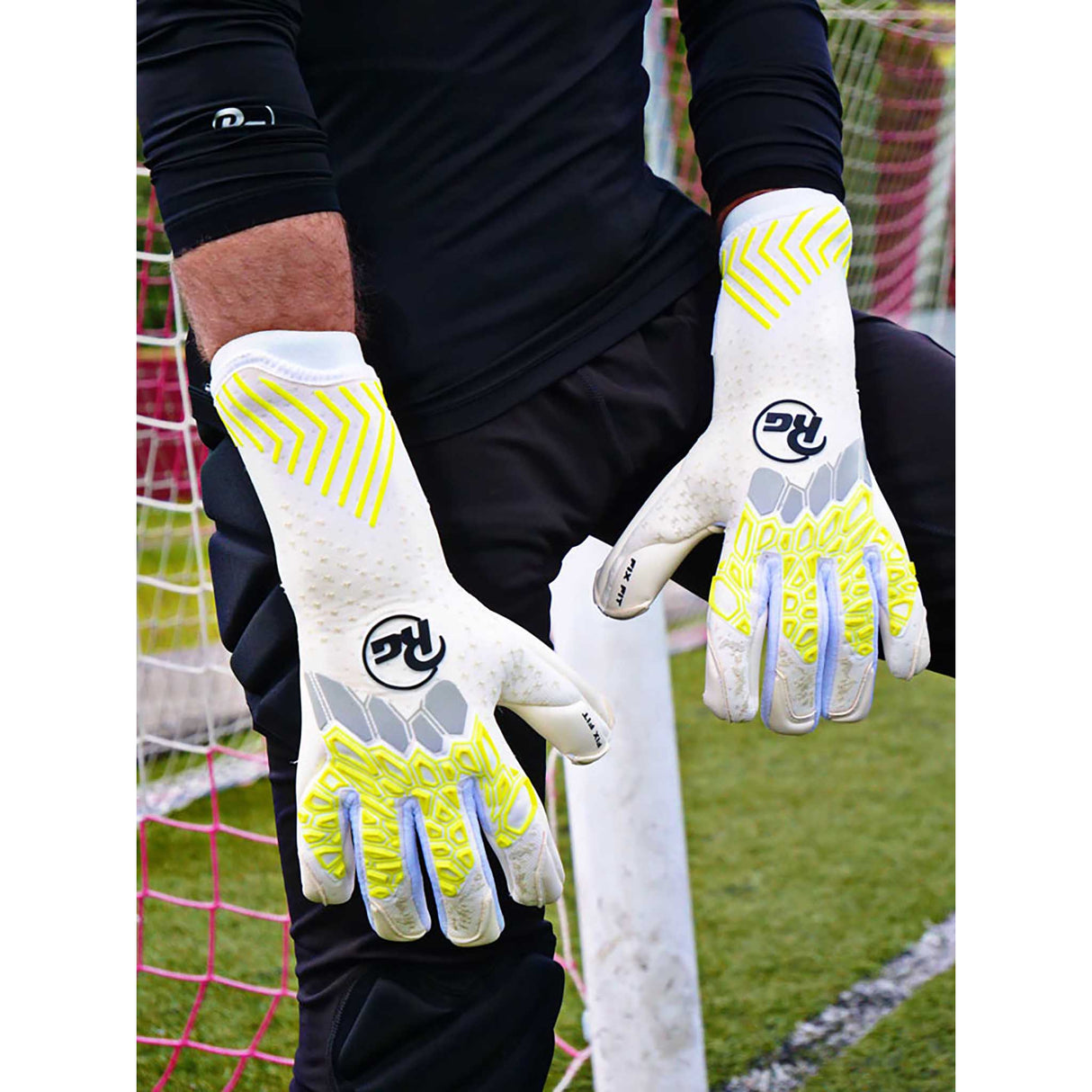 RG Goalkeeper Gloves Aversa gants de gardien de but - Blanc / Gris / Jaune