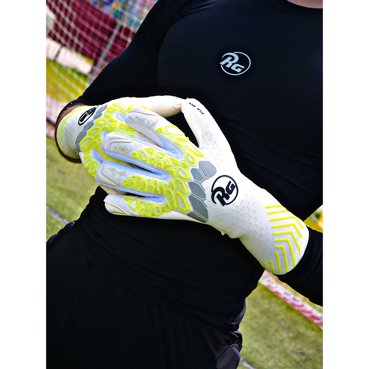 RG Goalkeeper Gloves Aversa gants de gardien de but - Blanc / Gris / Jaune