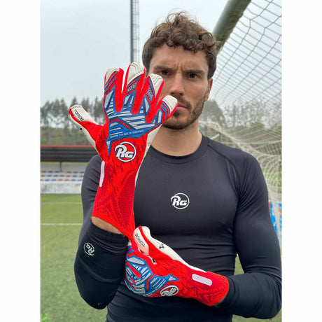 RG Goalkeeper Gloves Toride Gants de gardien de but de soccer - Rouge / Bleu