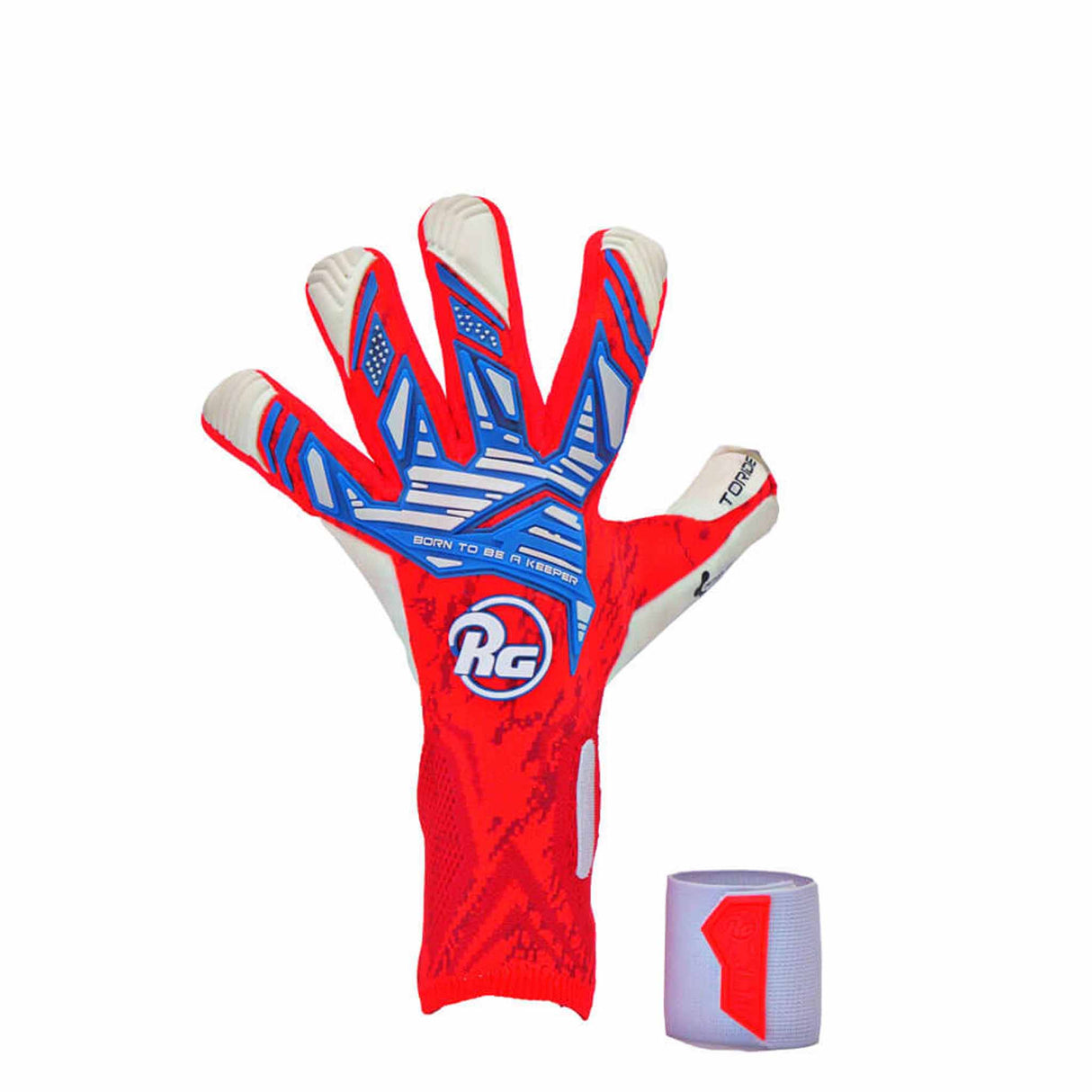 RG Goalkeeper Gloves Toride Gants de gardien de but de soccer - Rouge / Bleu