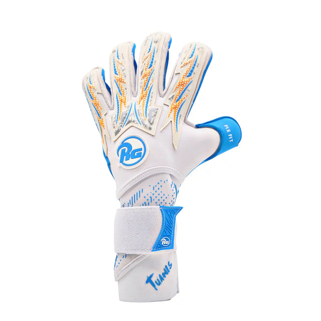 RG Goalkeeper Gloves Tuanis gants de soccer - White / Cyan Blue