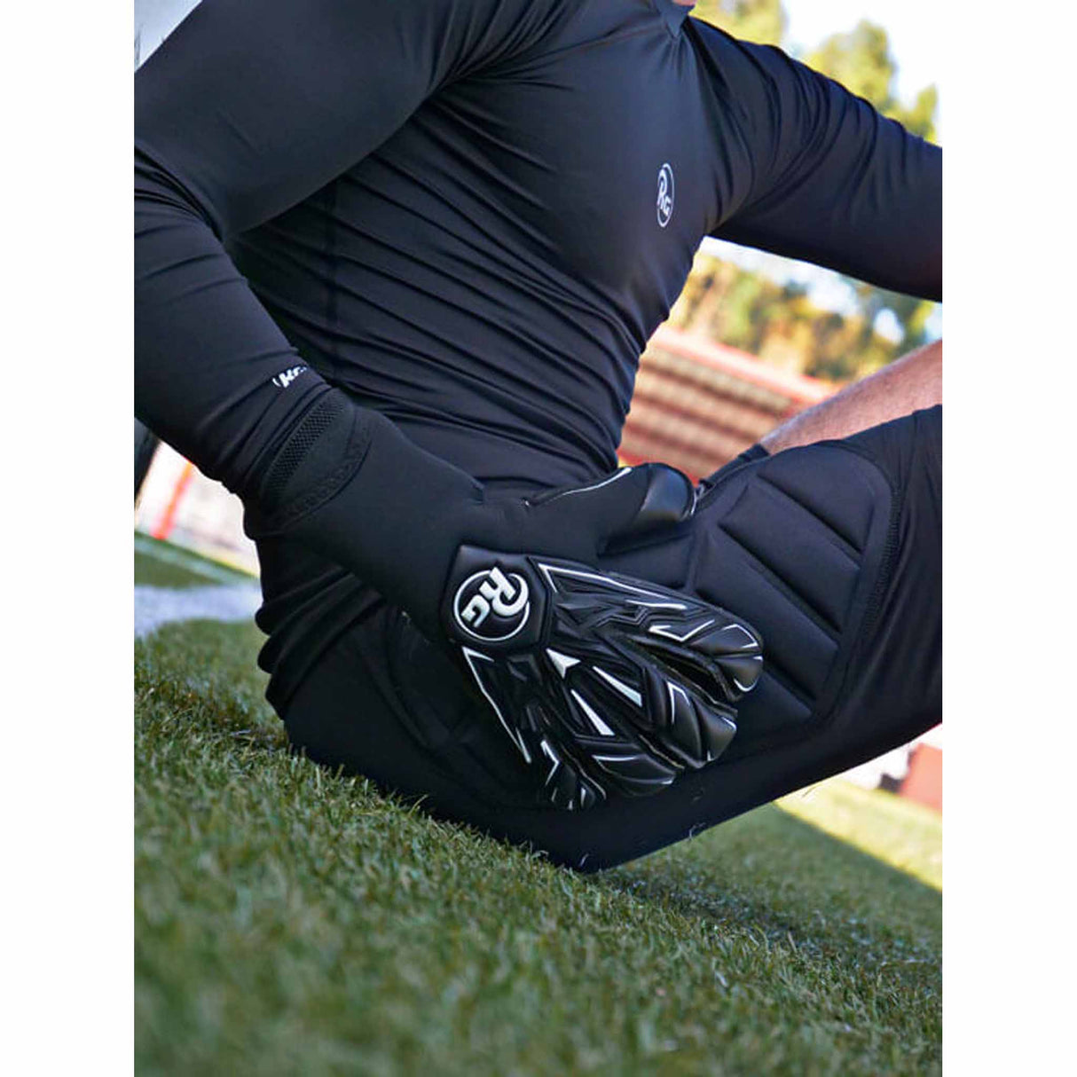 RG Goalkeeper Gloves Snaga Black gants de gardien de but de soccer - Noir