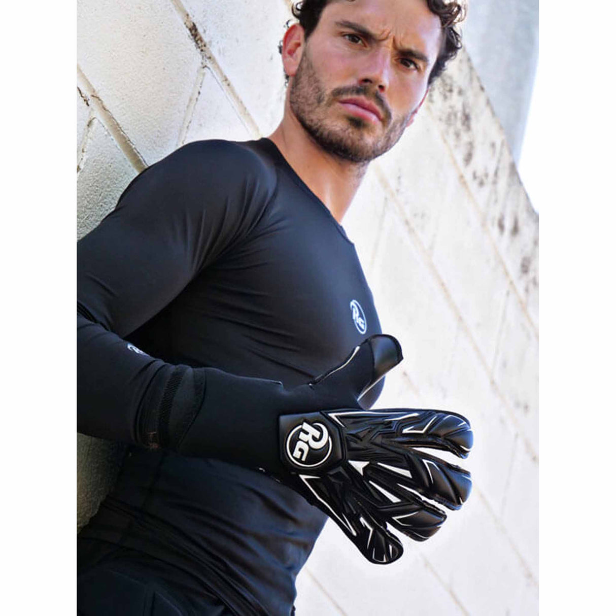 RG Goalkeeper Gloves Snaga Black gants de gardien de but de soccer - Noir