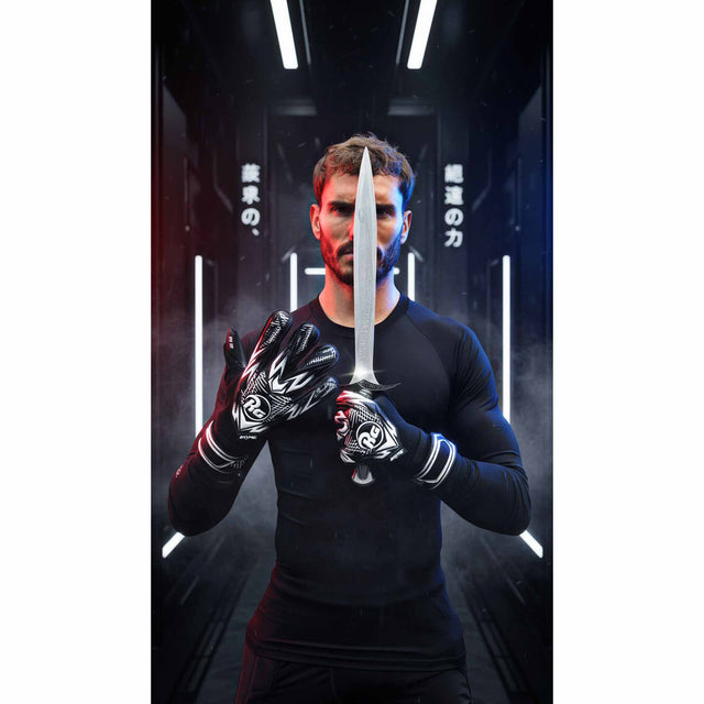 RG Goalkeeper gloves RG Goalkeeper Gloves Samurai Blackout CHR gants de gardien de but de soccer