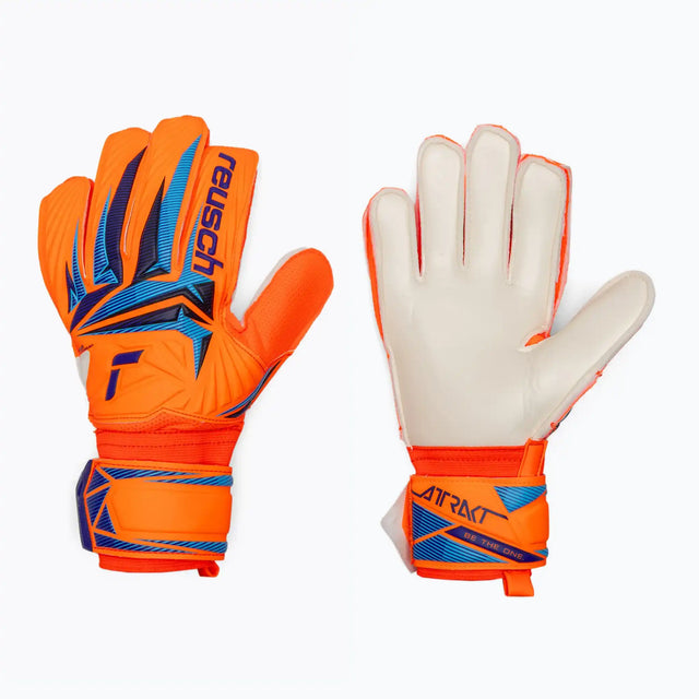 Reusch Attrakt Solid gants de gardien de soccer - Shocking Orange / Blue