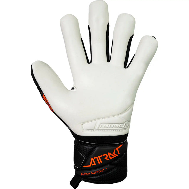 Reusch Attrakt Advance Finger Support gants de gardien de but - Black / Shocking Orange