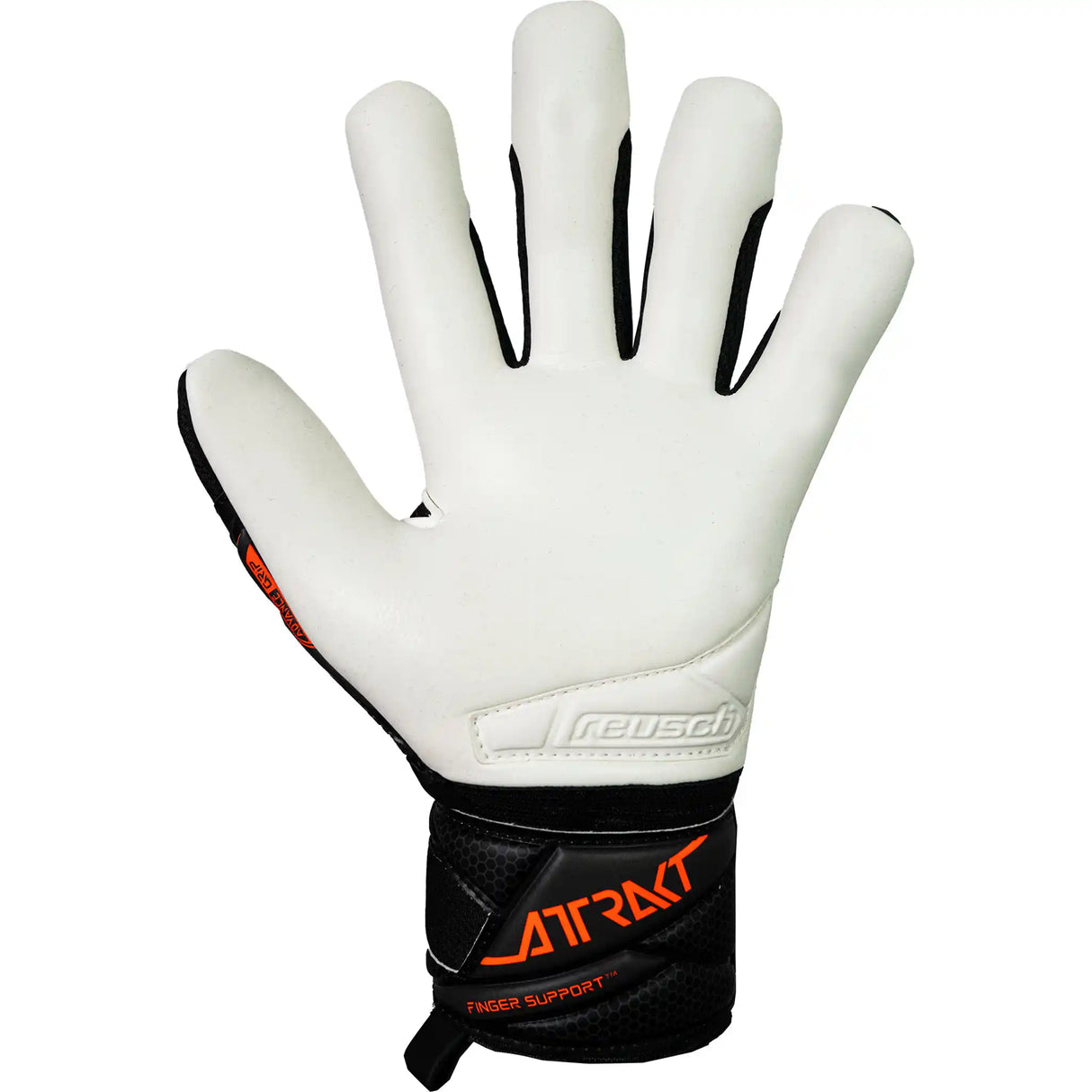 Reusch Attrakt Advance Finger Support gants de gardien de but - Black / Shocking Orange