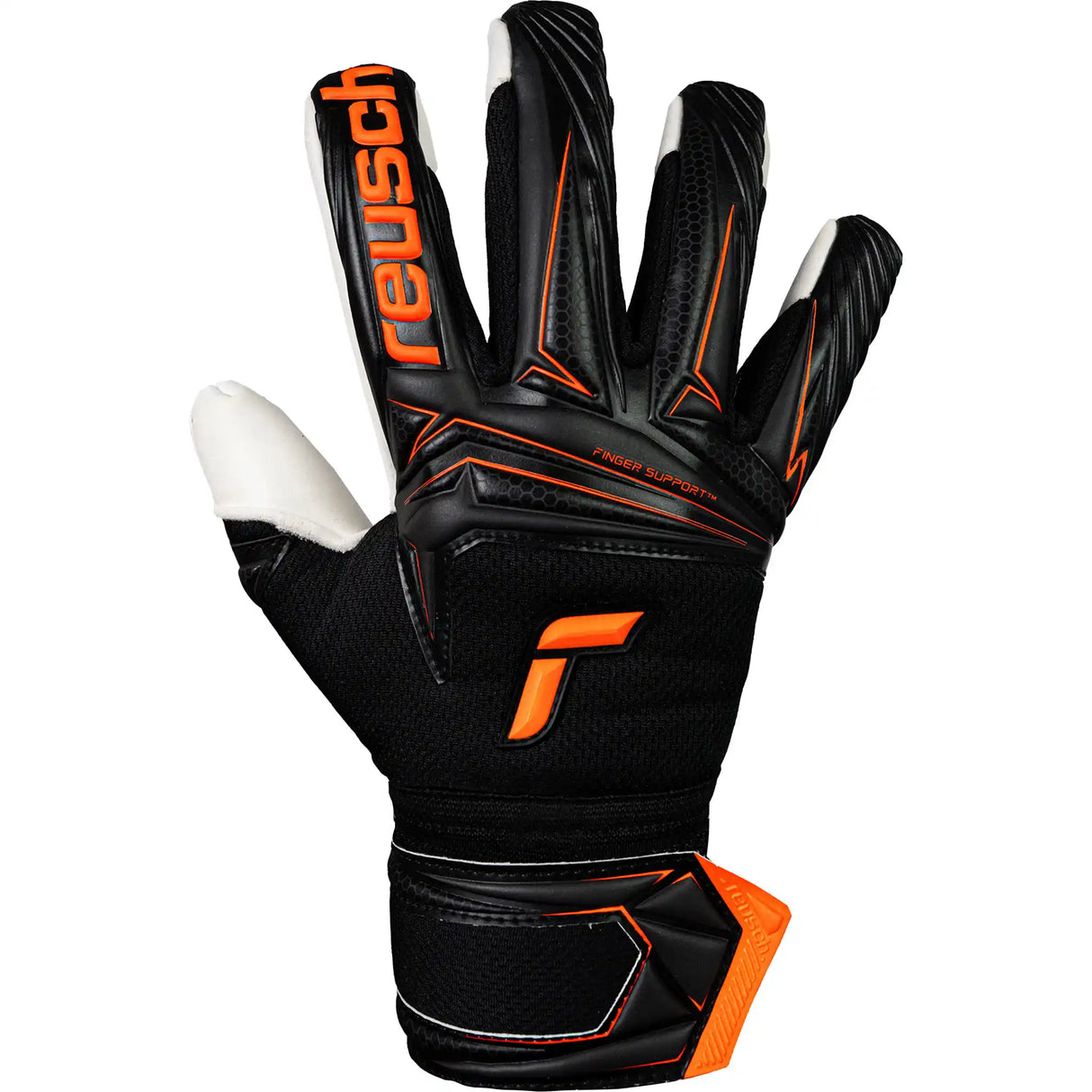 Reusch Attrakt Advance Finger Support gants de gardien de but - Black / Shocking Orange