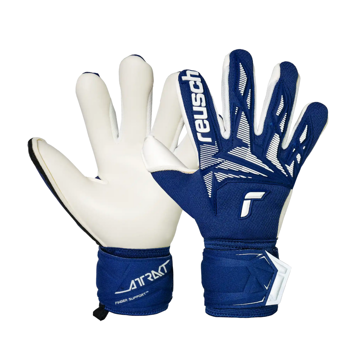 Reusch Attrakt Freegel Gold X Finger Support gants de gardien junior- Premium Blue / White