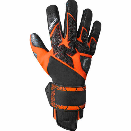 Reusch Attrakt Fusion Carbon 3D Goalkeeper Gloves - Black / Shocking Orange