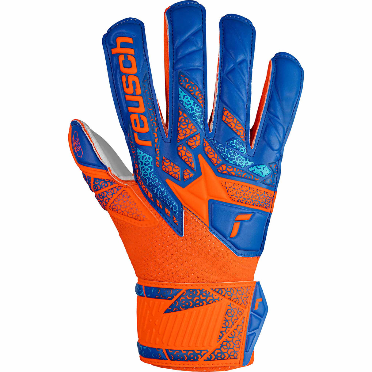 Reusch Attrakt Grip Goalkeeper Gloves - Shocking Orange / Blue