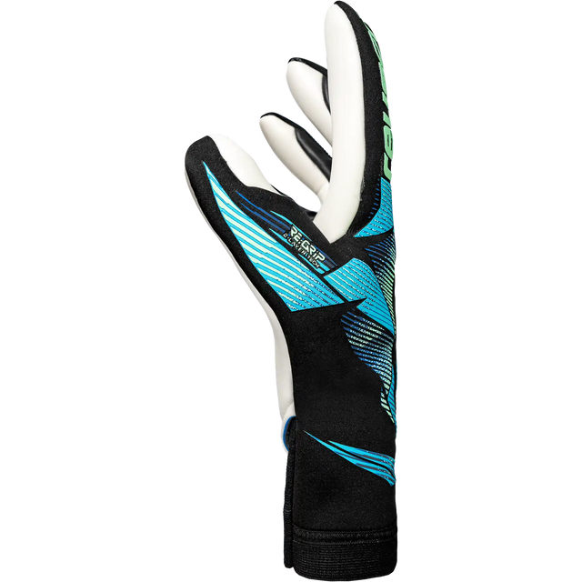 Reusch Attrakt RE:GRIP Strapless gants de gardien de soccer - Black / Ocean Light