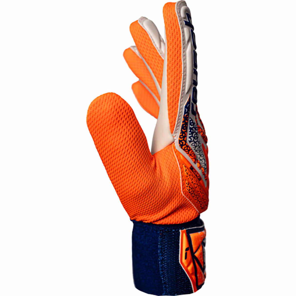 Reusch Attrakt Solid Energize Goalkeeper Gloves - Shocking Orange / Energy Blue