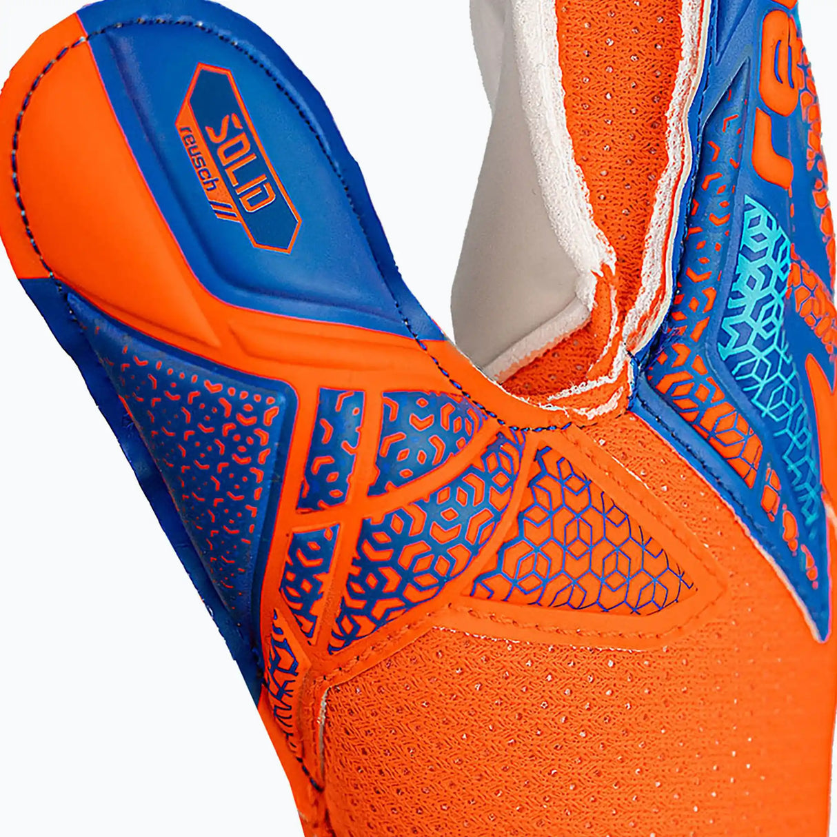 Reusch Attrakt Solid Finger Support junior gants de gardien de soccer - Shocking Orange / Blue