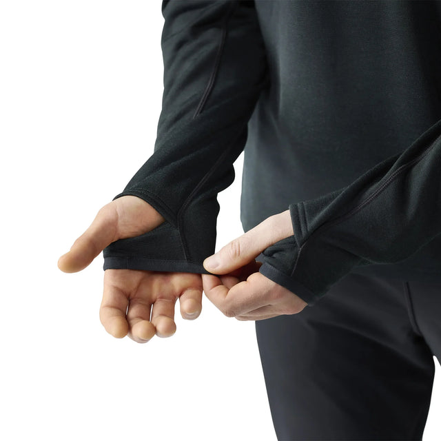 Smartwool Active Fleece 1/2 zip pullover for men – Black (detail view 2)