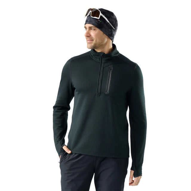 Smartwool Active Fleece 1/2 zip pullover for men – Black (main view)