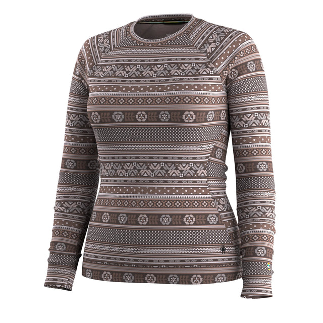 Smartwool Classic Thermal Merino Crew for Women – Mocha Fair Isle Fun (detail view 10)