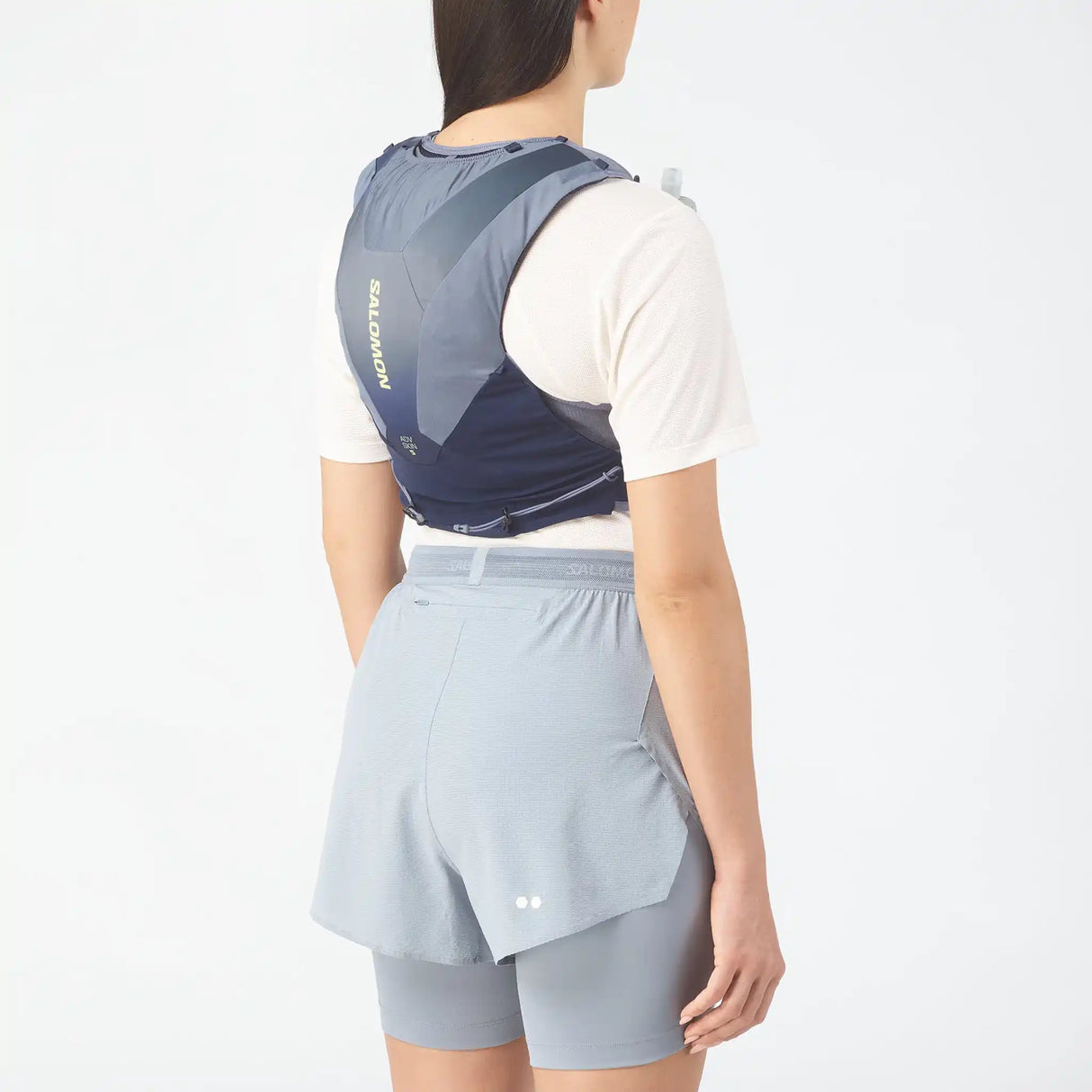 Salomon Salomon ADV Skin 5 Gradient veste d'hydratation de course à pied - Maritime Blue / Grisaille / Sunny Lime