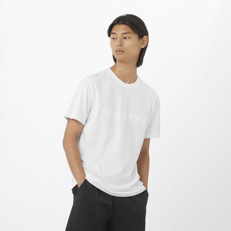 Salomon Big Logo T-shirt sport pour homme face - Blanc