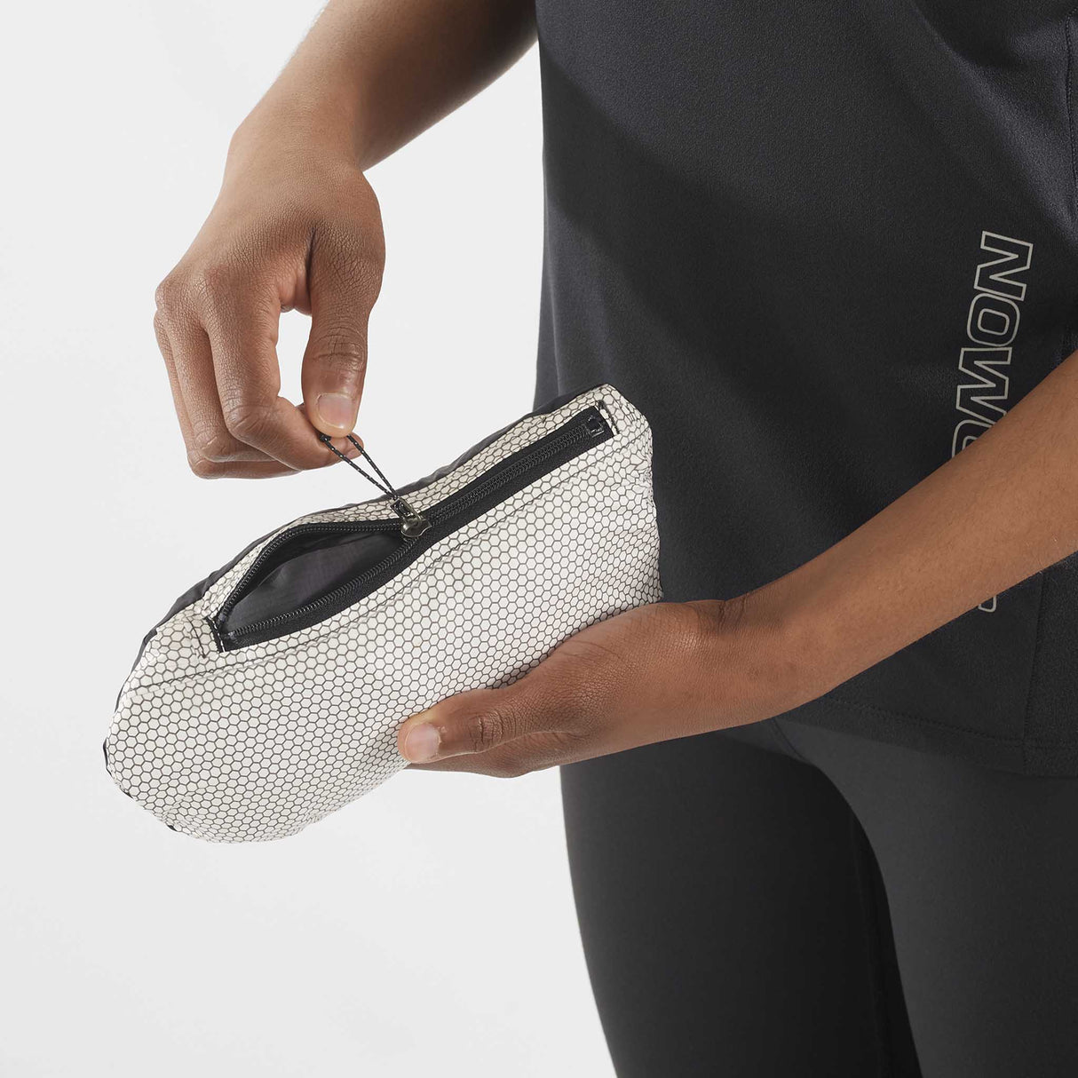 Salomon Bonatti WP manteau imperméable de course à pied pour femme sac de rangement - Deep Black