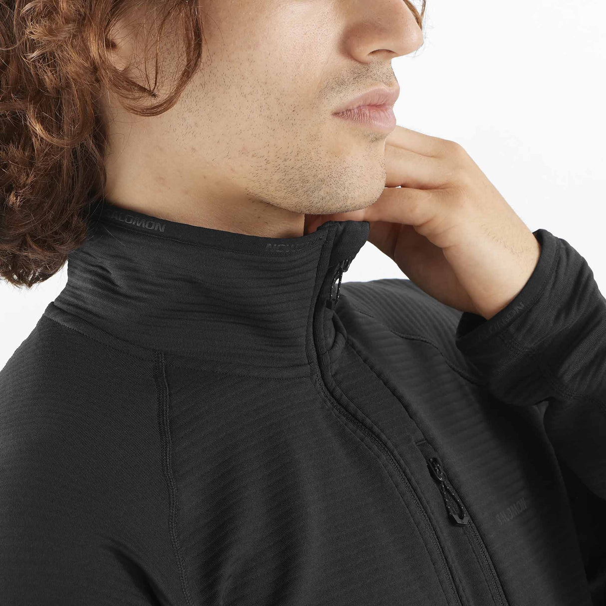Salomon Essential Lightwarm Half Zip for Men - Deep Black
