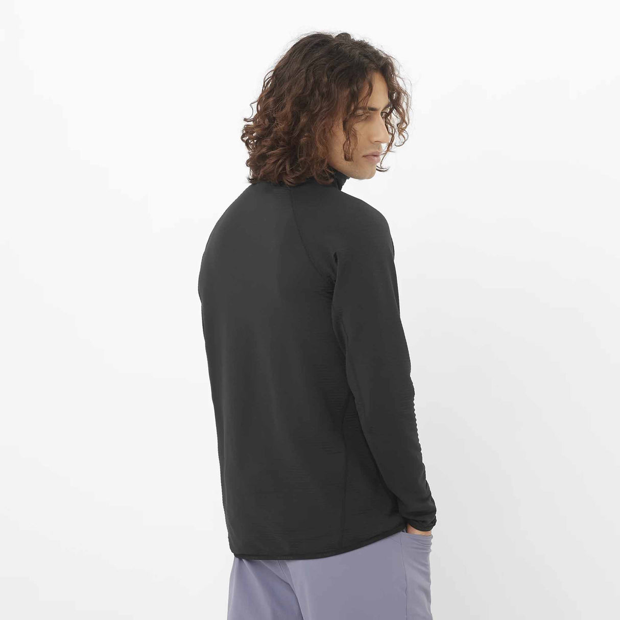 Salomon Essential Lightwarm Half Zip for Men - Deep Black
