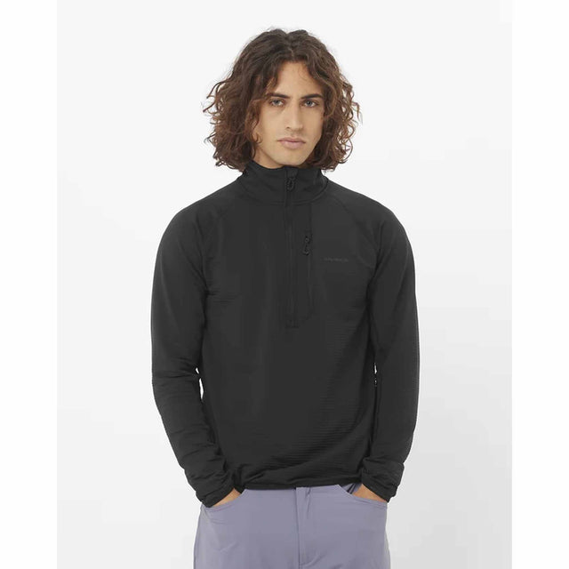 Salomon Essential Lightwarm Half Zip for Men - Deep Black