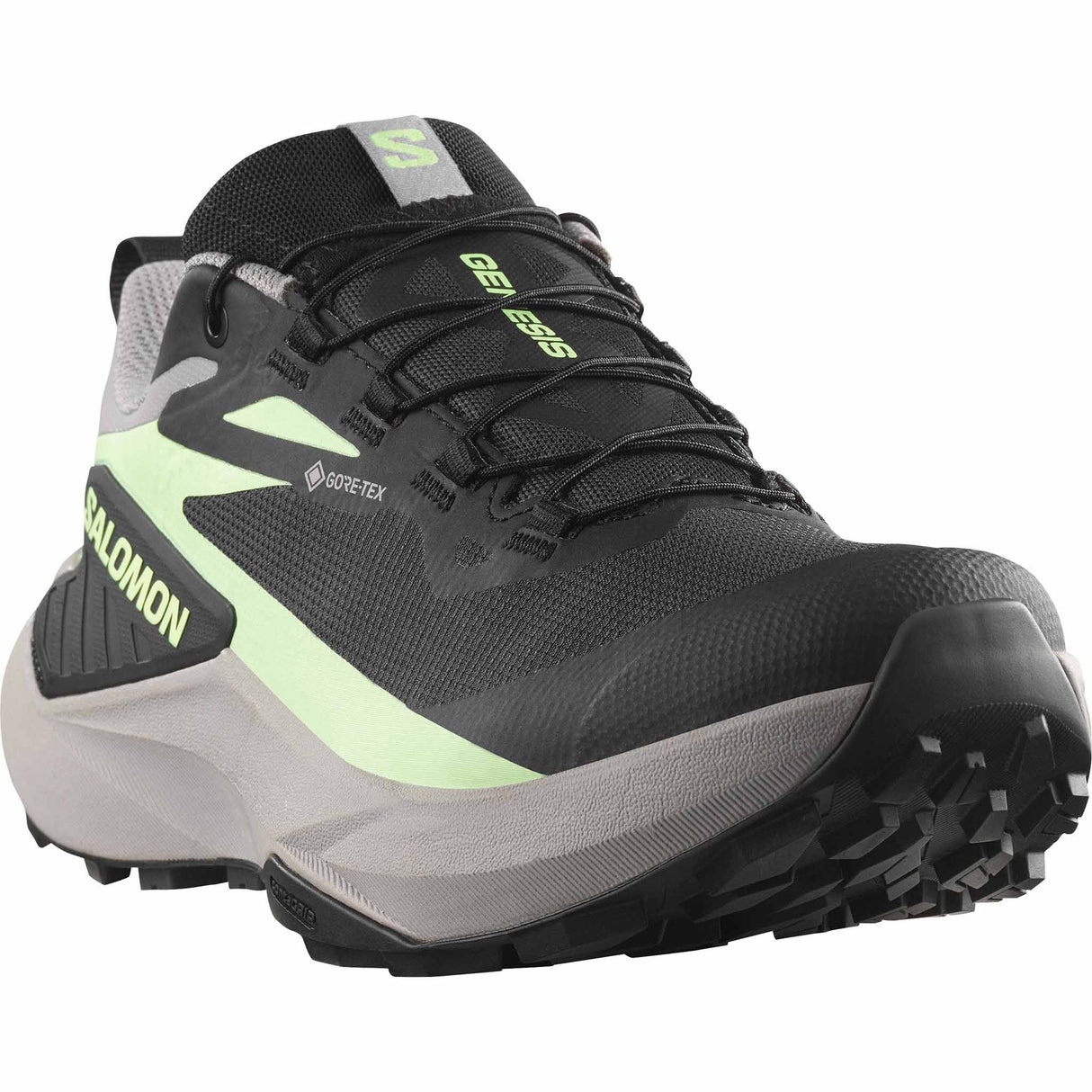Salomon Genesis GTX Women's Trail Running Shoes - Black / Gull / Patina Green