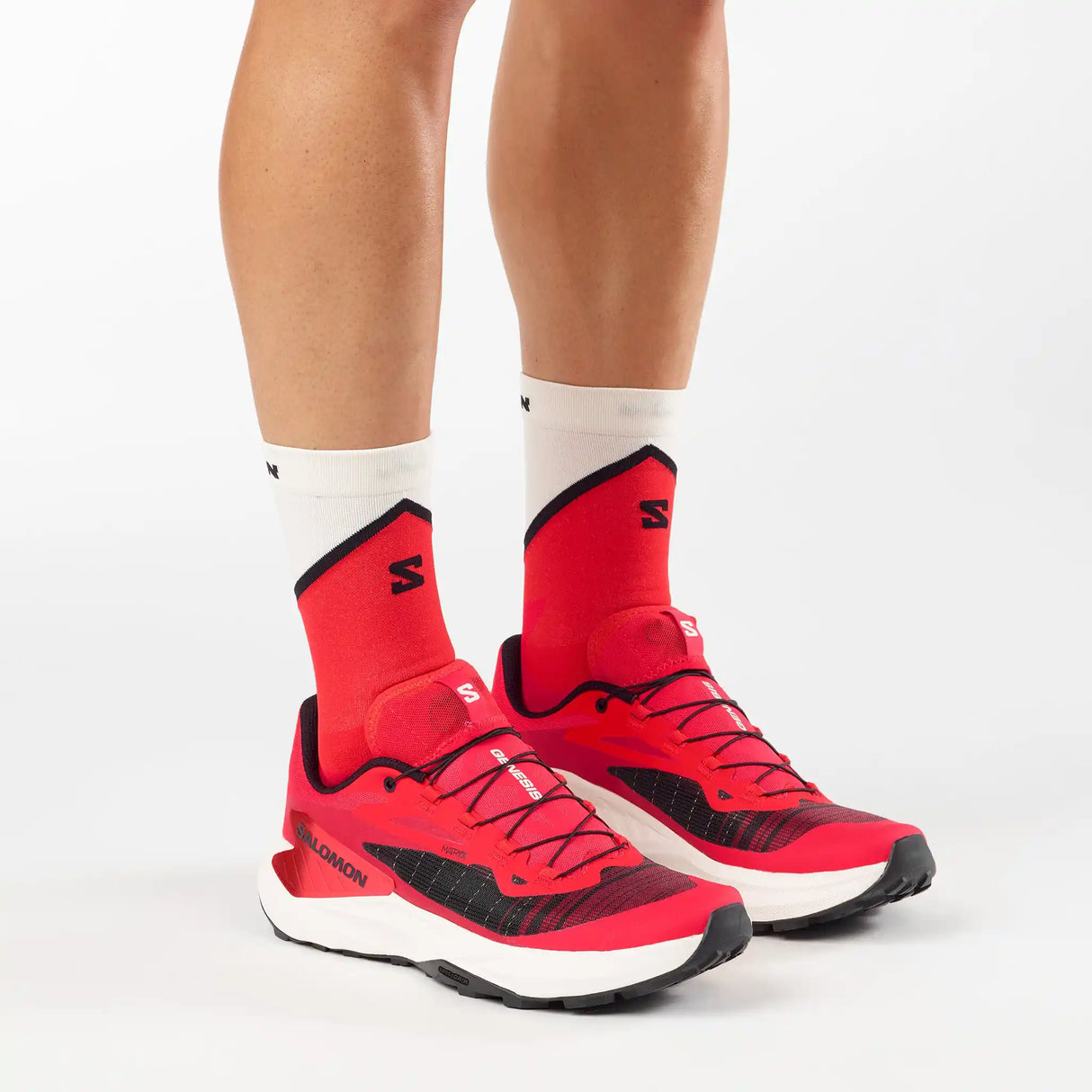 Salomon Genesis chaussures de course en sentier homme - Fiery Red / Lava Falls