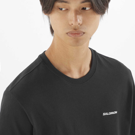 Salomon Logo T-shirt sport pour homme col- Noir