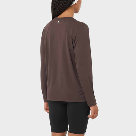 Salomon SHAKEout Core Long Sleeve Tee for Women - Coffee Bean