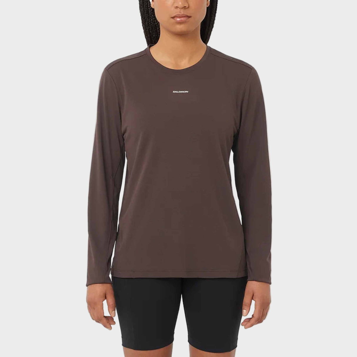 Salomon SHAKEout Core Long Sleeve Tee for Women - Coffee Bean